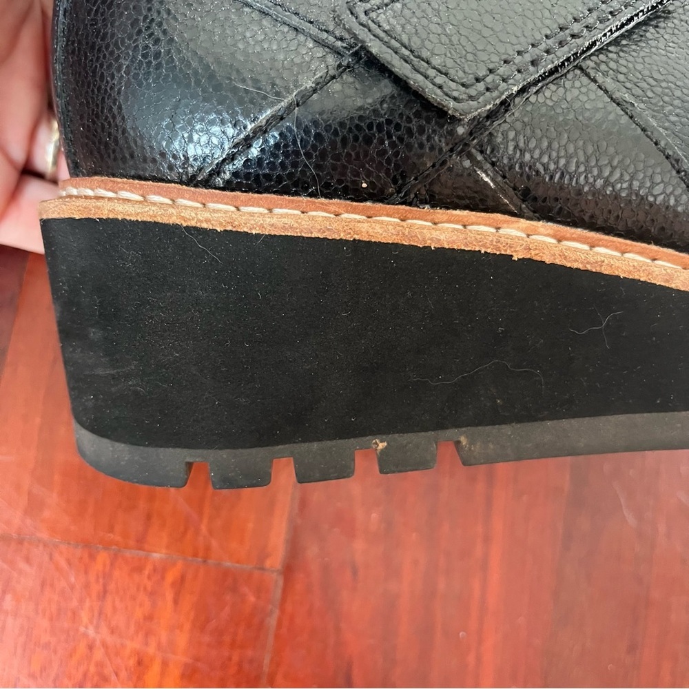 Eileen Fisher Cargo Ankle Bootie 6.5 Leather Lug Sole Minimalist Edgy Chunky - Picture 11 of 14